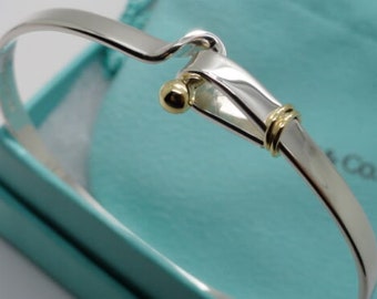 Vintage 18K Tiffany & Co Sterling Silver 18kt Gold Hook Eye Vintage 18K Tiffany & Co Sterling Silver 18kt Gold Hook Eye