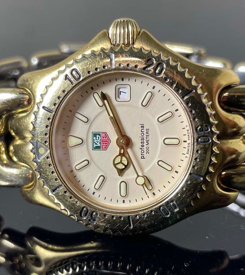 Tag Heuer Automatic WH234 18K Solid Gold Green Dial 200m Lady's Dive Watch