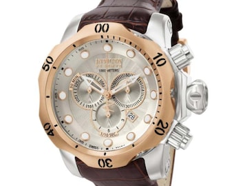 Herren Invicta 10778 Reserve Venom Leder Chronograph Uhr mit Box & Papieren