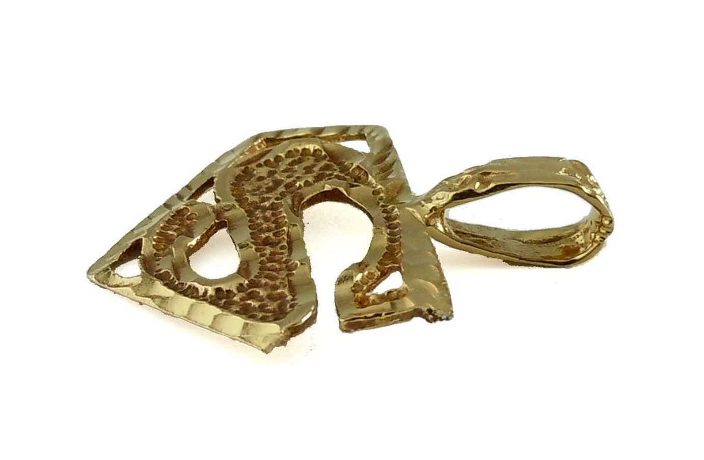 14K Yellow Gold Superman S Pendant 