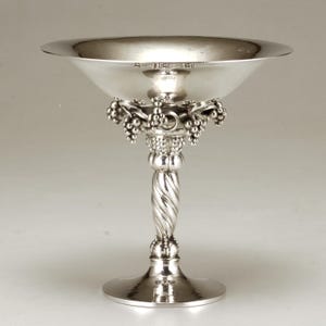 Georg Jensen Grape Tazza Sterling Silver Compote #263A, Denmark