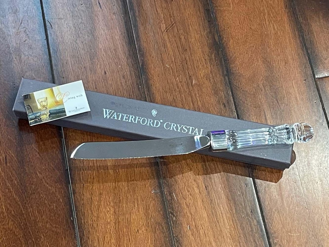 Waterford Crystal Bridal Cake Knife with Box & Papers