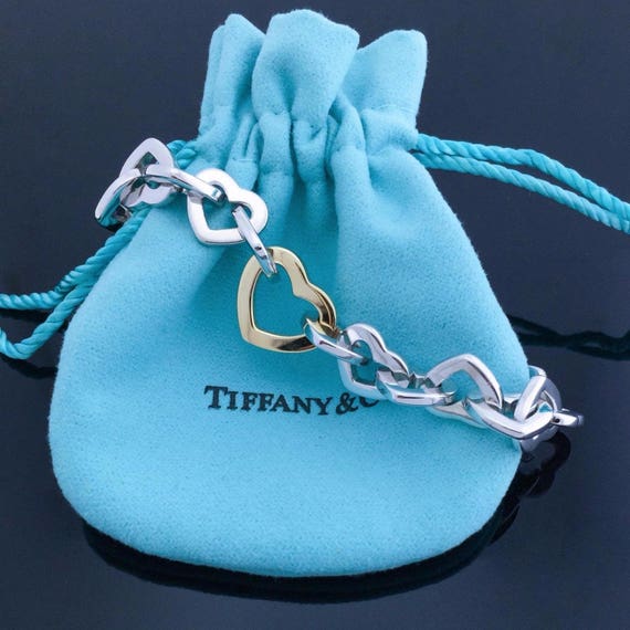 Rare Tiffany and Co. 925 Sterling Silver 18K Yellow Gold Open