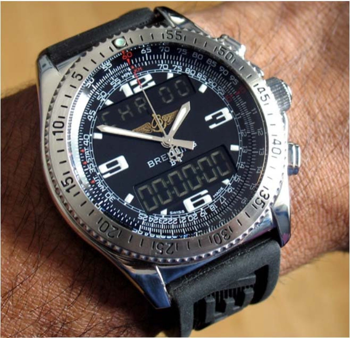 Breitling B1 Charcoal Gray Superquartz Digital Analog Etsy UK