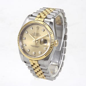 Rolex Datejust 116233 18kt Gold & SS "Sunburst Champagne Dial" Factory Diamonds w/ Box