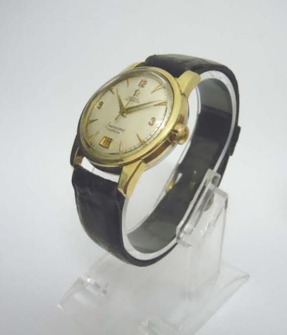 slim fit dress slacks Omega De Ville, Vintage Quartz Watch, Extra Slim Dress Case from 1986 –  DuMarko main image 1
