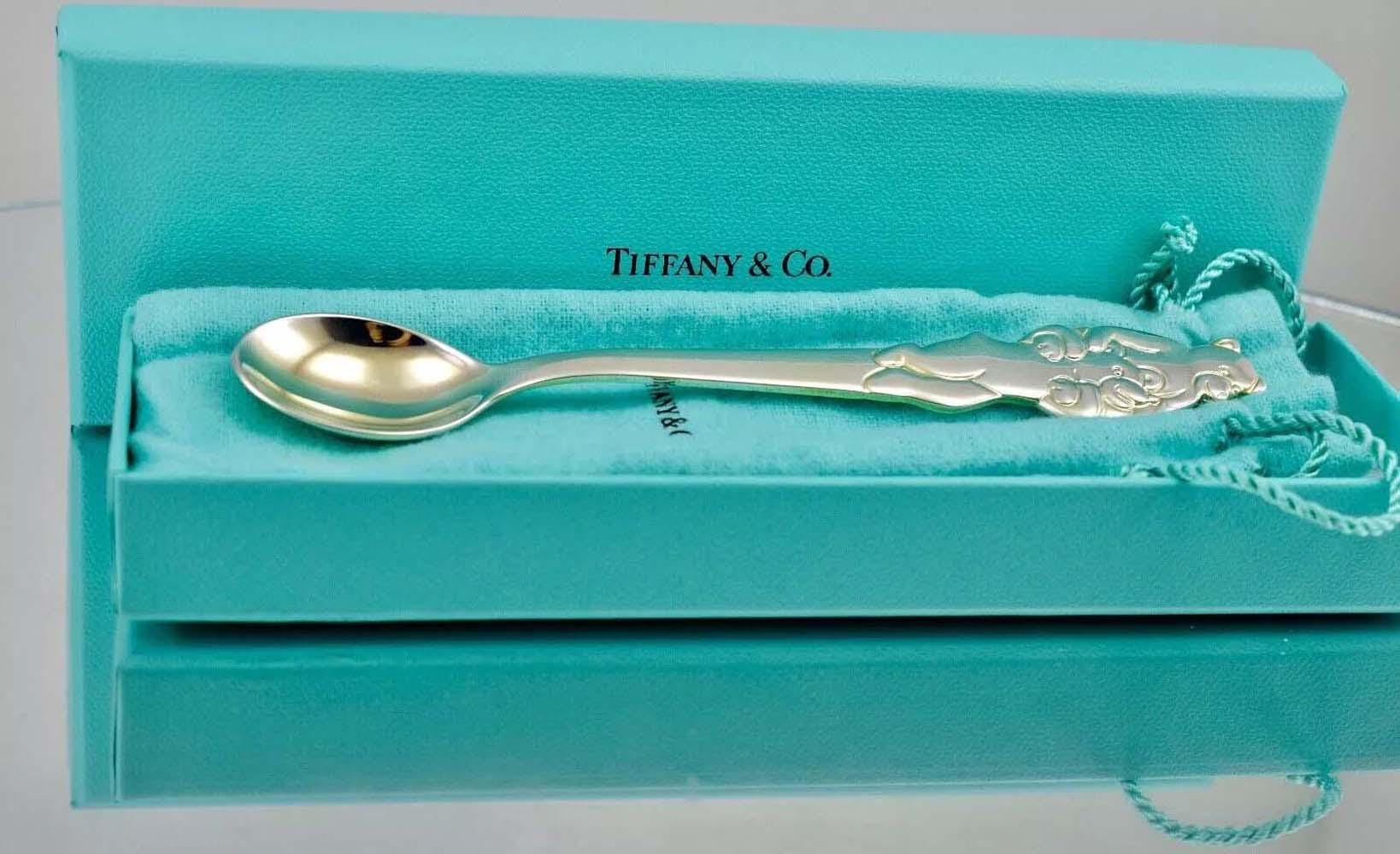 TIFFANY & CO. テディベアスプーン Tiffany & Co. Sterling Silver ABC Momma and Baby Bear Feeding