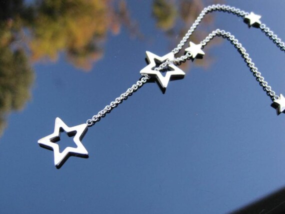 Sterling Silver Star Lariat Necklace 