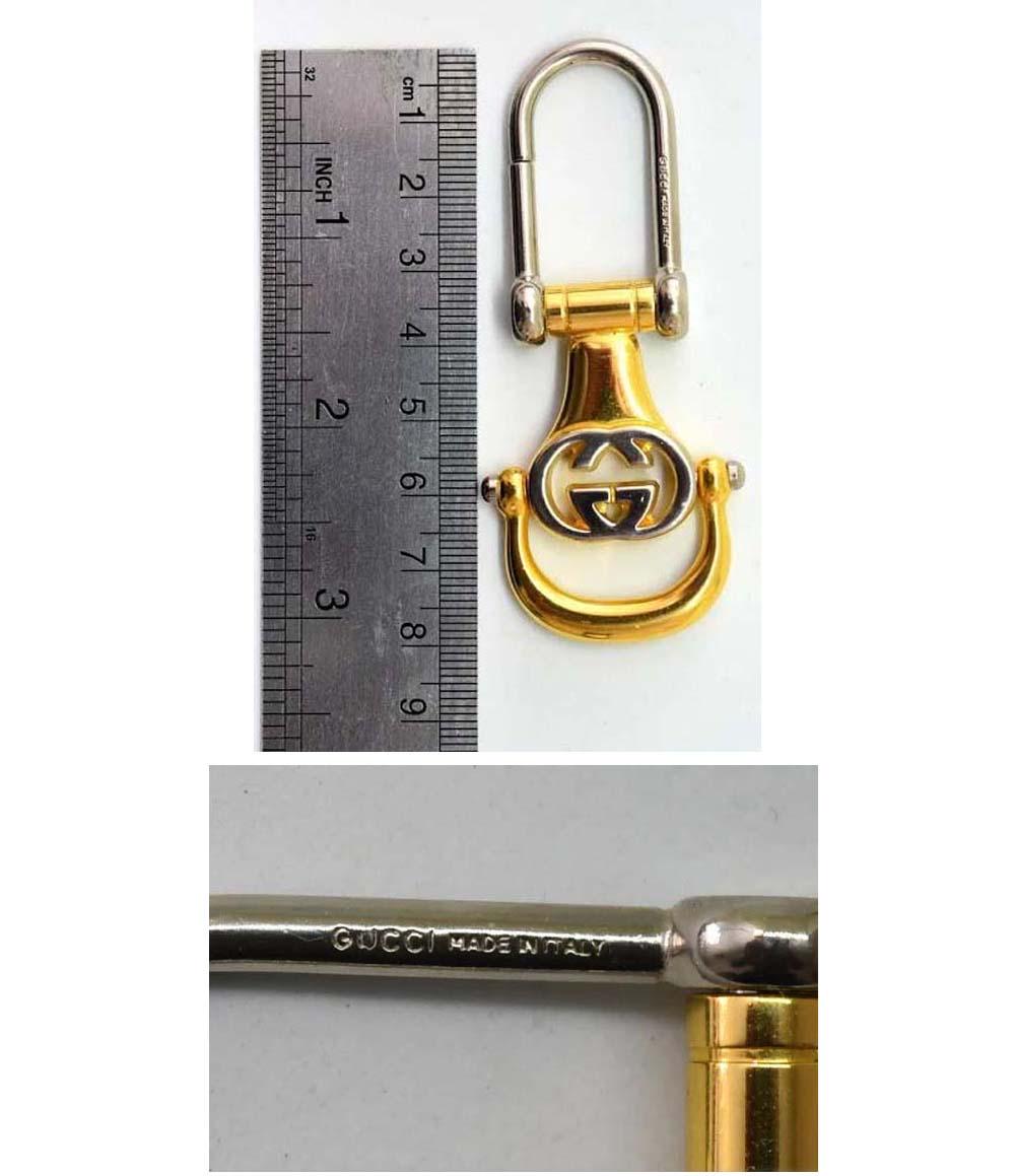ヴィンテージGUCCIキーホルダー　2個セット 希少なヴィンテージ ツートン グッチ ダブル G キーチェーン
