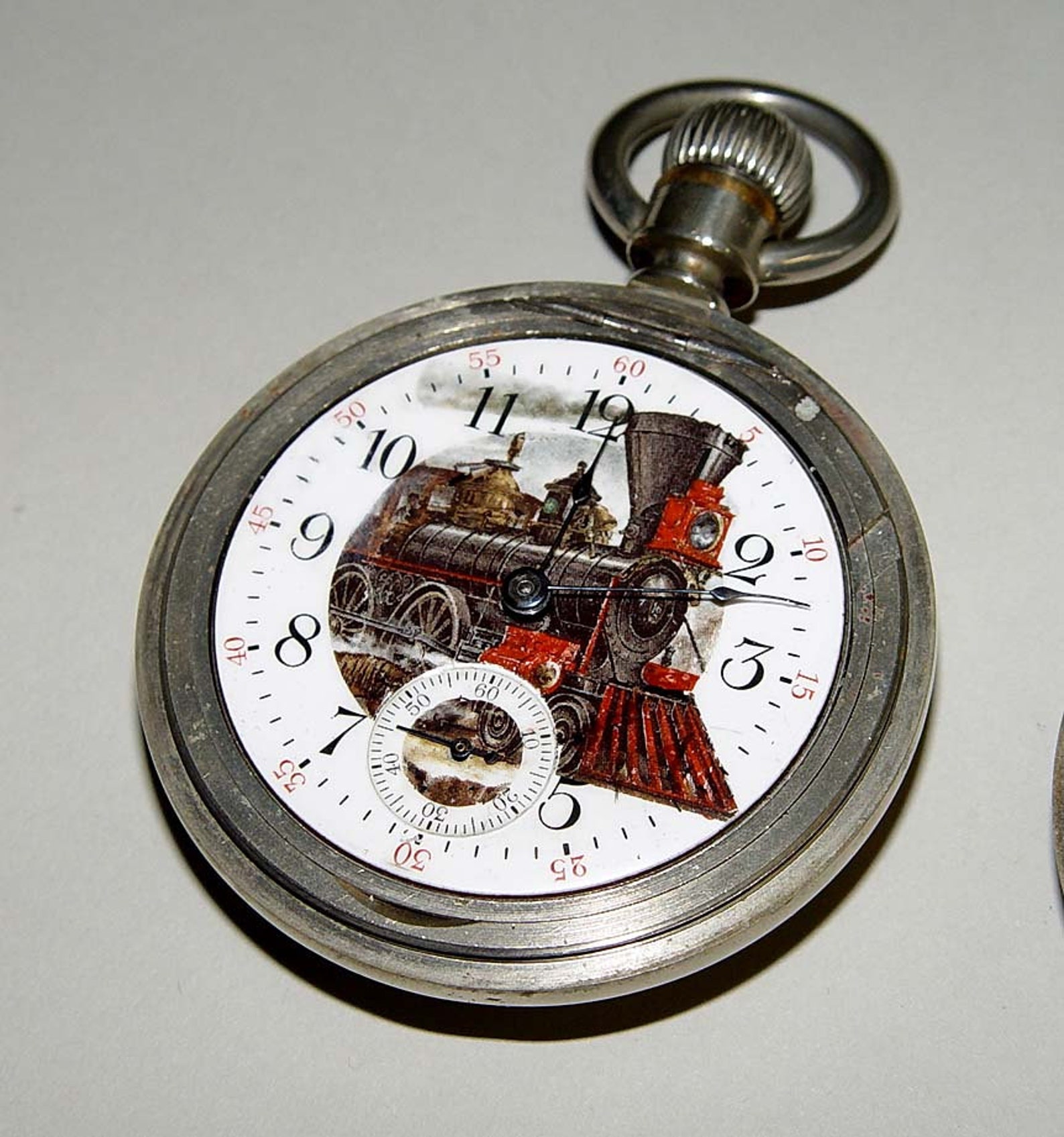 1883 American Waltham Railroad Pocket Watch Enamel Etsy