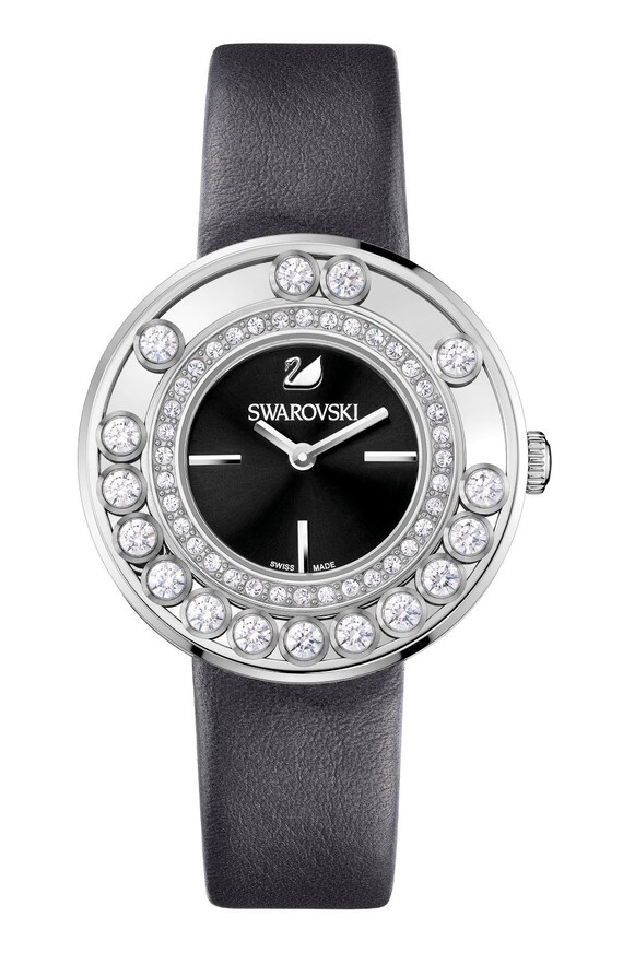Swarovski Crystalline Watch black/crystal Swarovski Collections Crystalline Glam Watch, Leather Strap  main image 2
