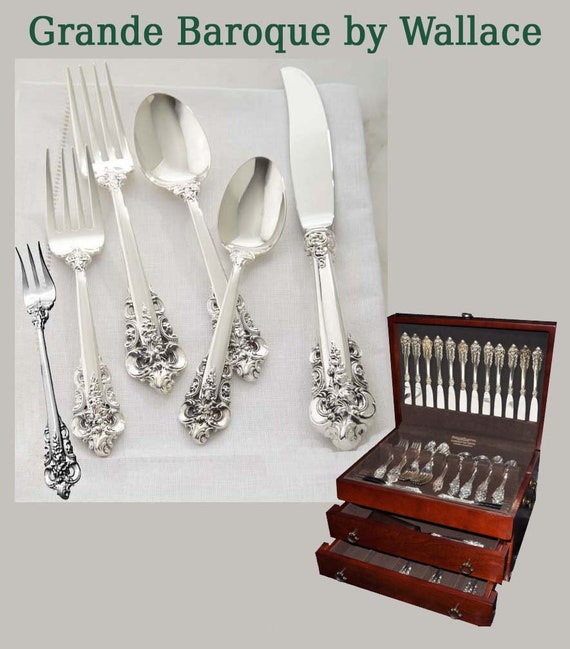 Wallace Grande Baroque Sterling Silver Set 6 Pc Place Flatware
