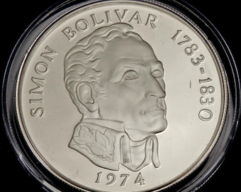 1973年および1974年パナマ銀貨 20バルボア シモン・ボリバル プルーフ