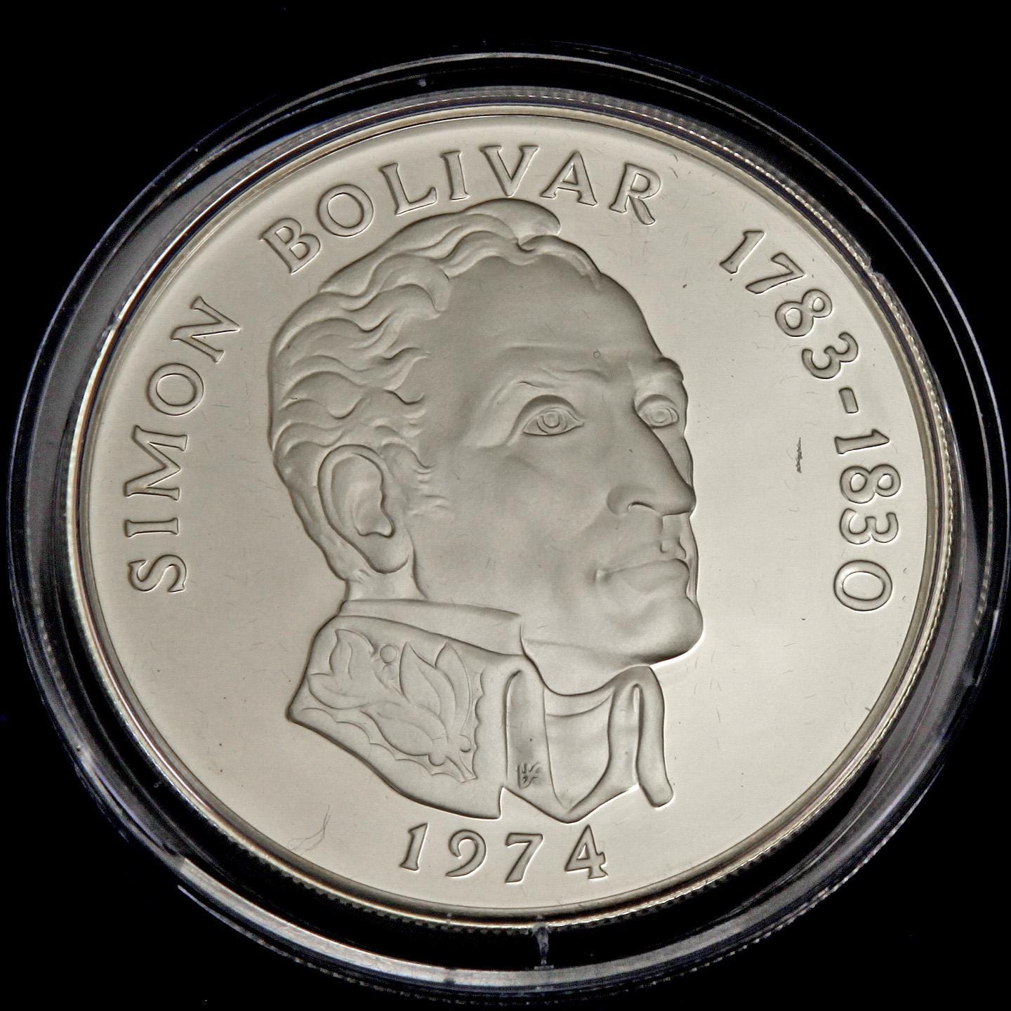 1973 and 1974 Panama Silver 20 Balboas Simon Bolivar Proof Coins W