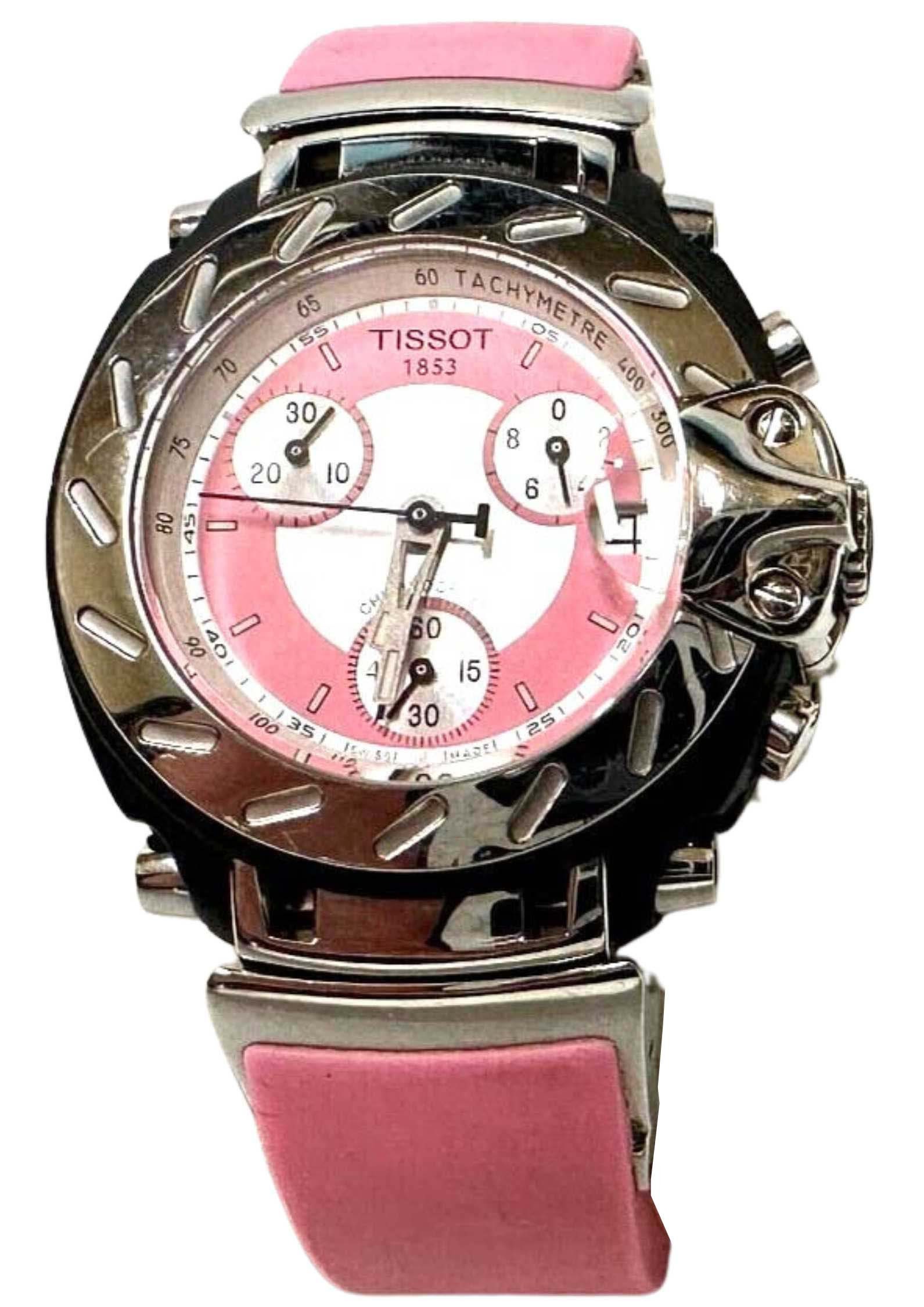 Ladies Tissot T-race Pink/silver Dial Pink Silicone Strap Swiss
