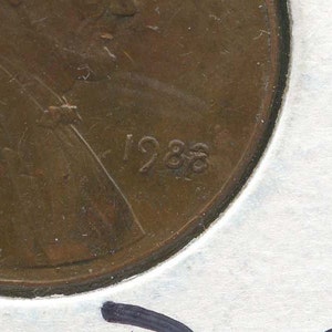1988 Date Error Lincoln Cent Mint Error Penny FREE USA SHIPPING