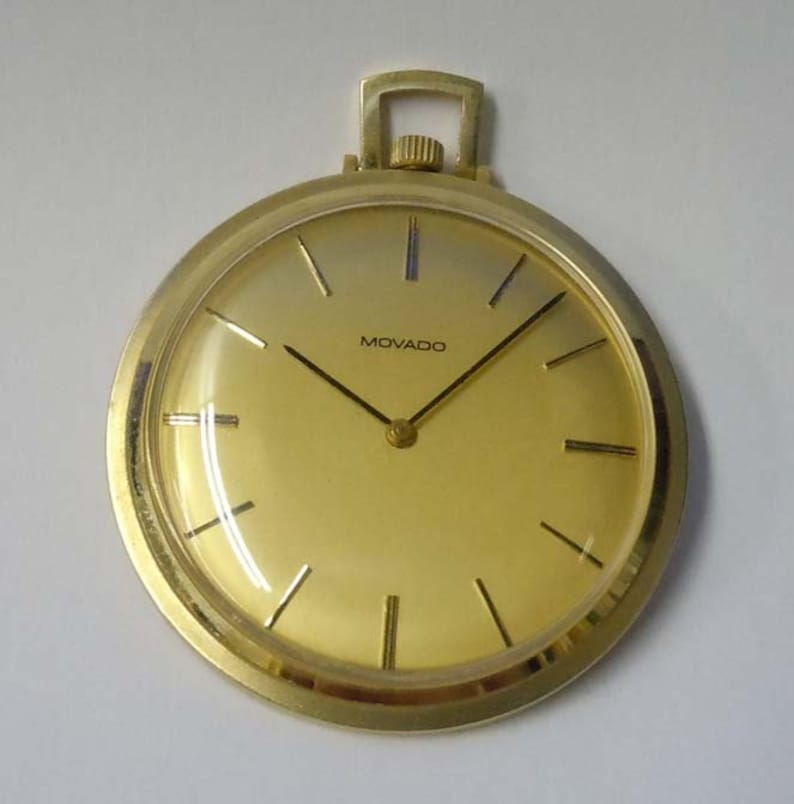 Siglo 14kt Movado Oro Bolsillo Champán Stick Reloj Moderno Xx 7Yb6yfg