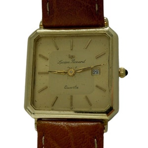 Vintage drievoudig gesigneerde Lucien Piccard 14K geelgouden Zwitsers quartz kalender-datumhorloge voor heren -JUST SERVICED-
