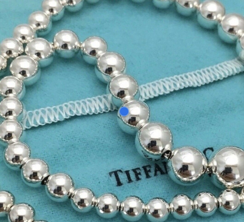 Tiffany & Co Sterling Silver Graduated Bead Ball Necklace With Etsy