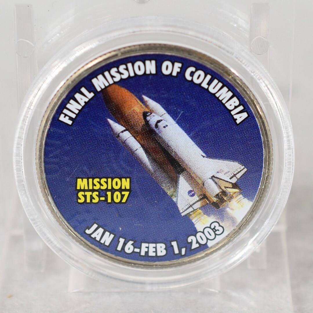 Colorized Final Mission Space Shuttle Columbia JFK Kennedy Half Dollar ...