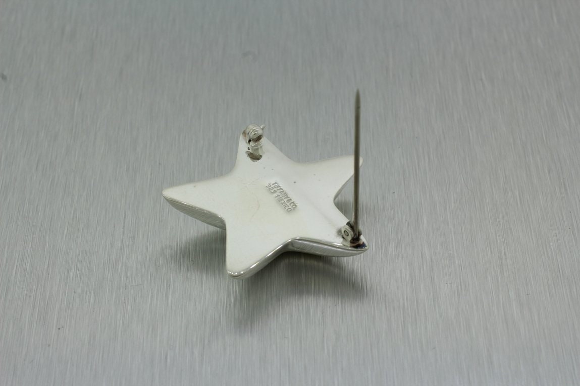 1960 年代の廃盤品、ティファニー パフィー スター ブローチ 925