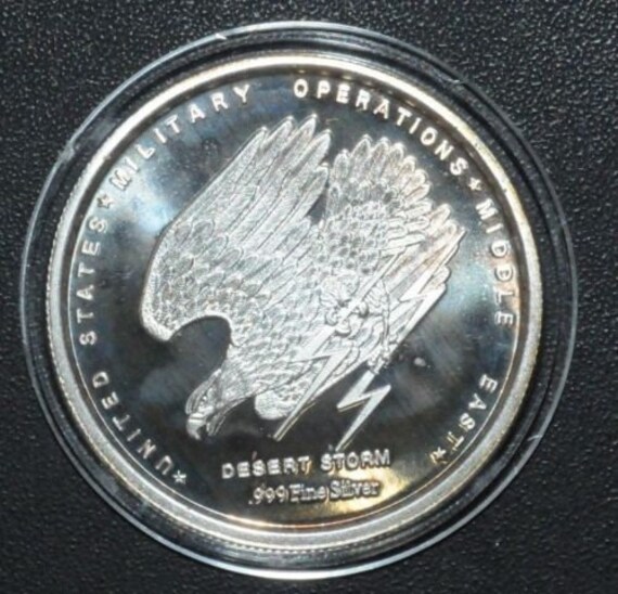 Operation Desert Storm 1 Oz 999 Fine Silver Medal Liberty Etsy