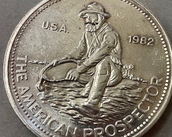 Moneda de lingote de plata redonda Engelhard American Prospector de 1 oz de 1982