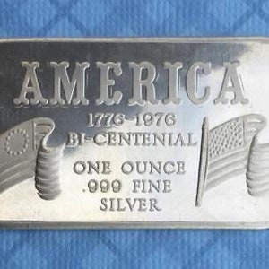 America 1776 - 1976 Bicentennial 1 Oz Silver Bullion Bar .999 Fine