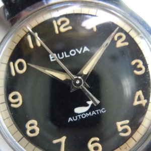 Vintage Bulova Automatische Walvis Militair Horloge 1969 Selfwinding, Antimagentic, Originele Wijzerplaat & Wijzers, Originele Lum - Net Onderhouden