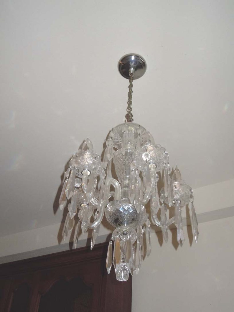 Waterford Crystal 5 Arm Chandelier Ceiling Fixture Light Image 0
