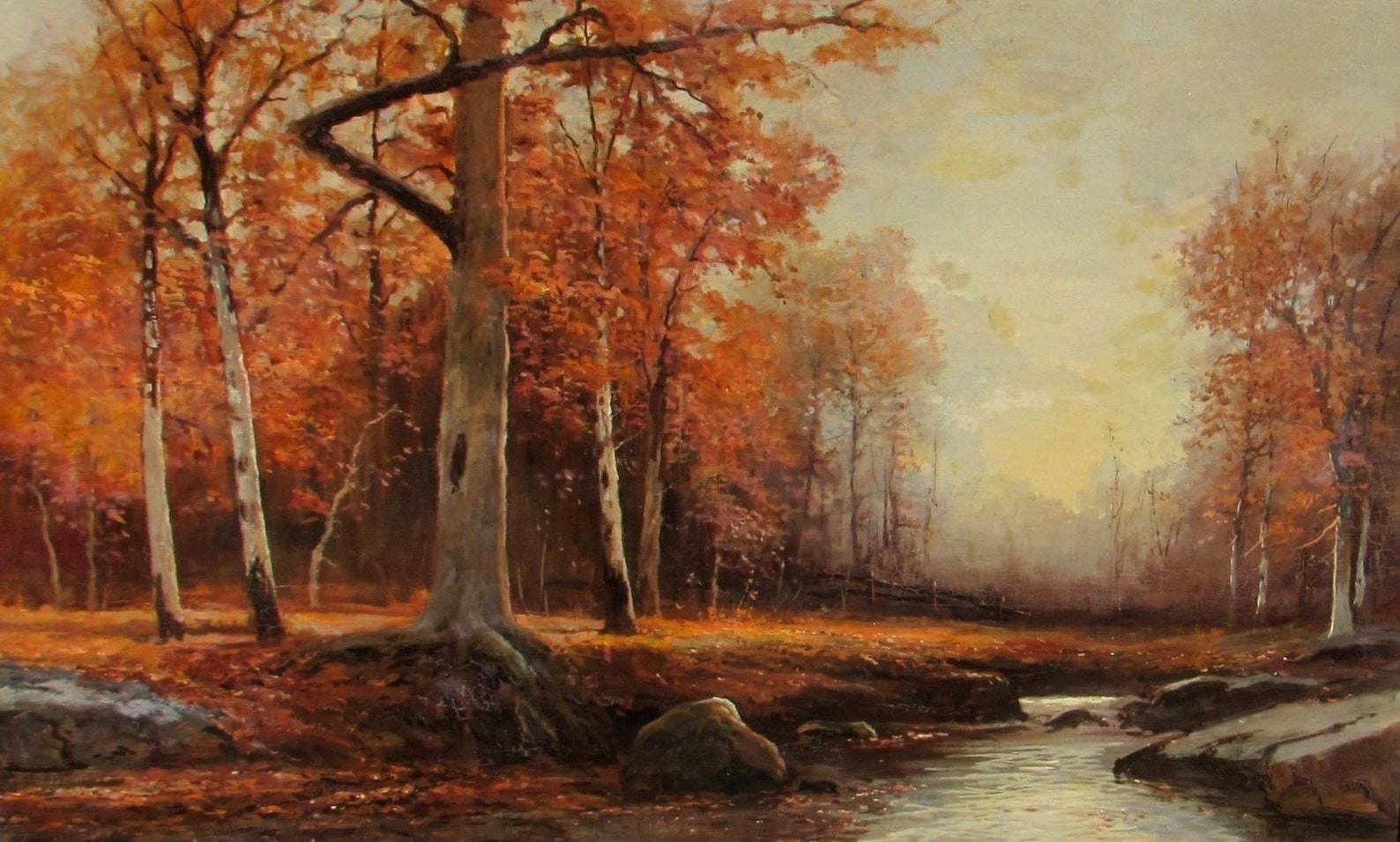 ROBERT W. WOOD Oil Painting Deep in the Forest Autumn in Etsy