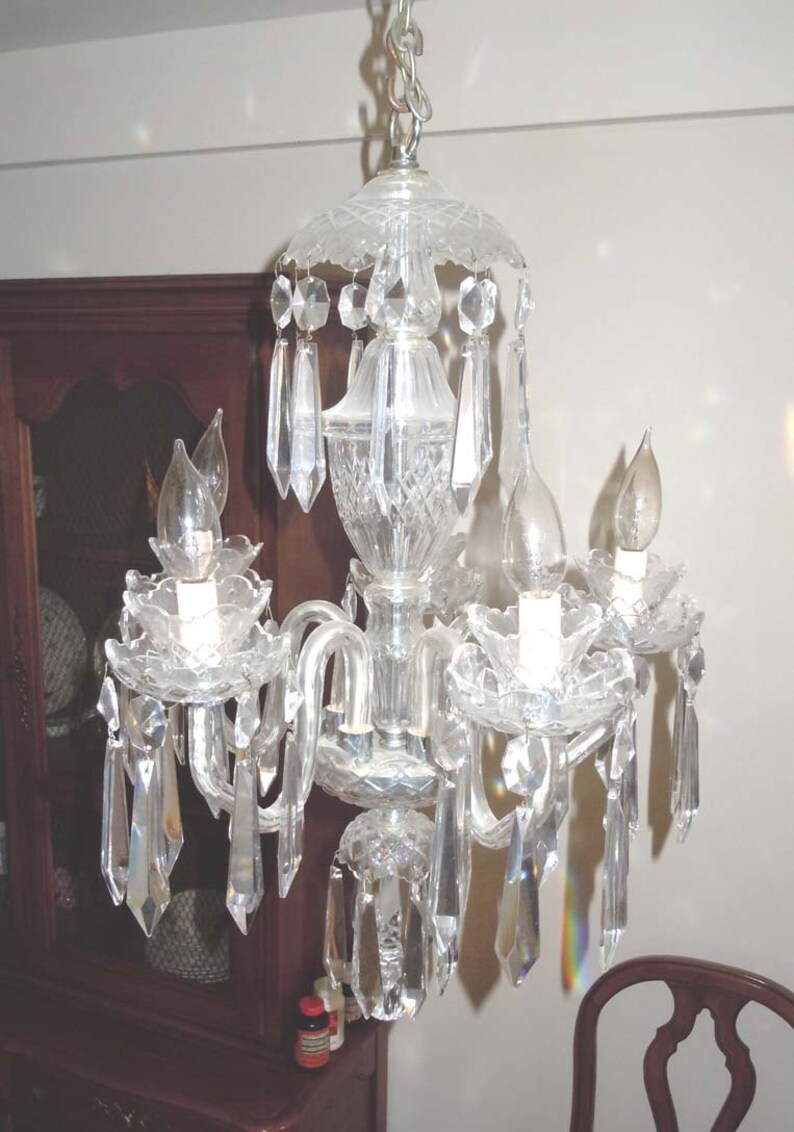 Waterford Crystal 5 Arm Chandelier Ceiling Fixture Light Image 0
