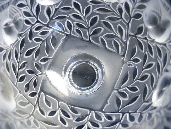 Lalique Elisabeth Vase Birds in Flight Frosted Crystal Bowl French