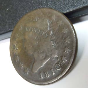 1810 Large Cent Classic Liberty Head Copper Penny US Mint in VG8 Condition