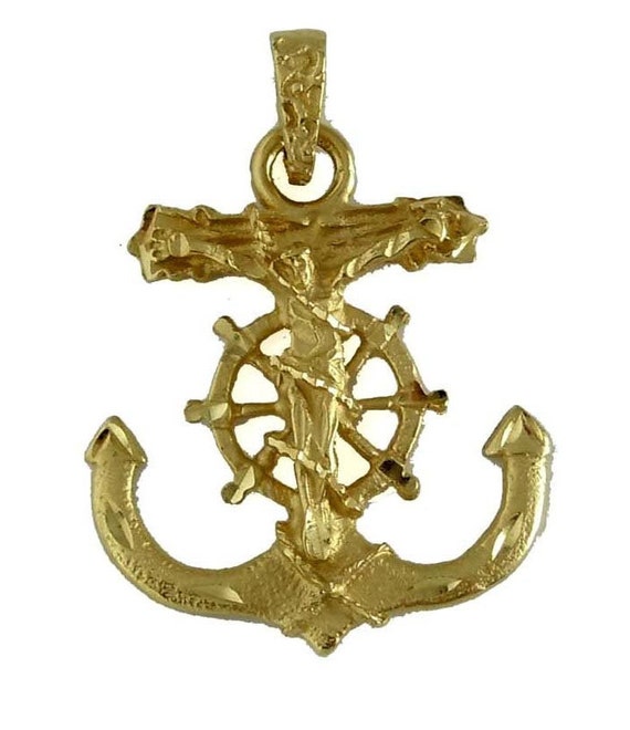 Huge 14K Yellow Gold Captains Anchor 