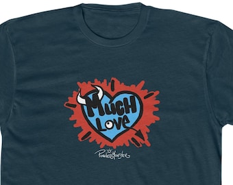 MEN'S T-Shirt "Much Love" by PonderMonster, Cotton Crew Tee