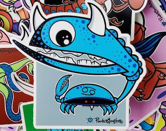 CANCER Zodiac STICKERS 4" Die-Cut Vinyl Stickers by PonderMonster