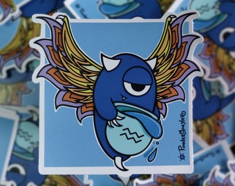 AQUARIUS Zodiac STICKERS 4" Die-Cut Vinyl Stickers by PonderMonster