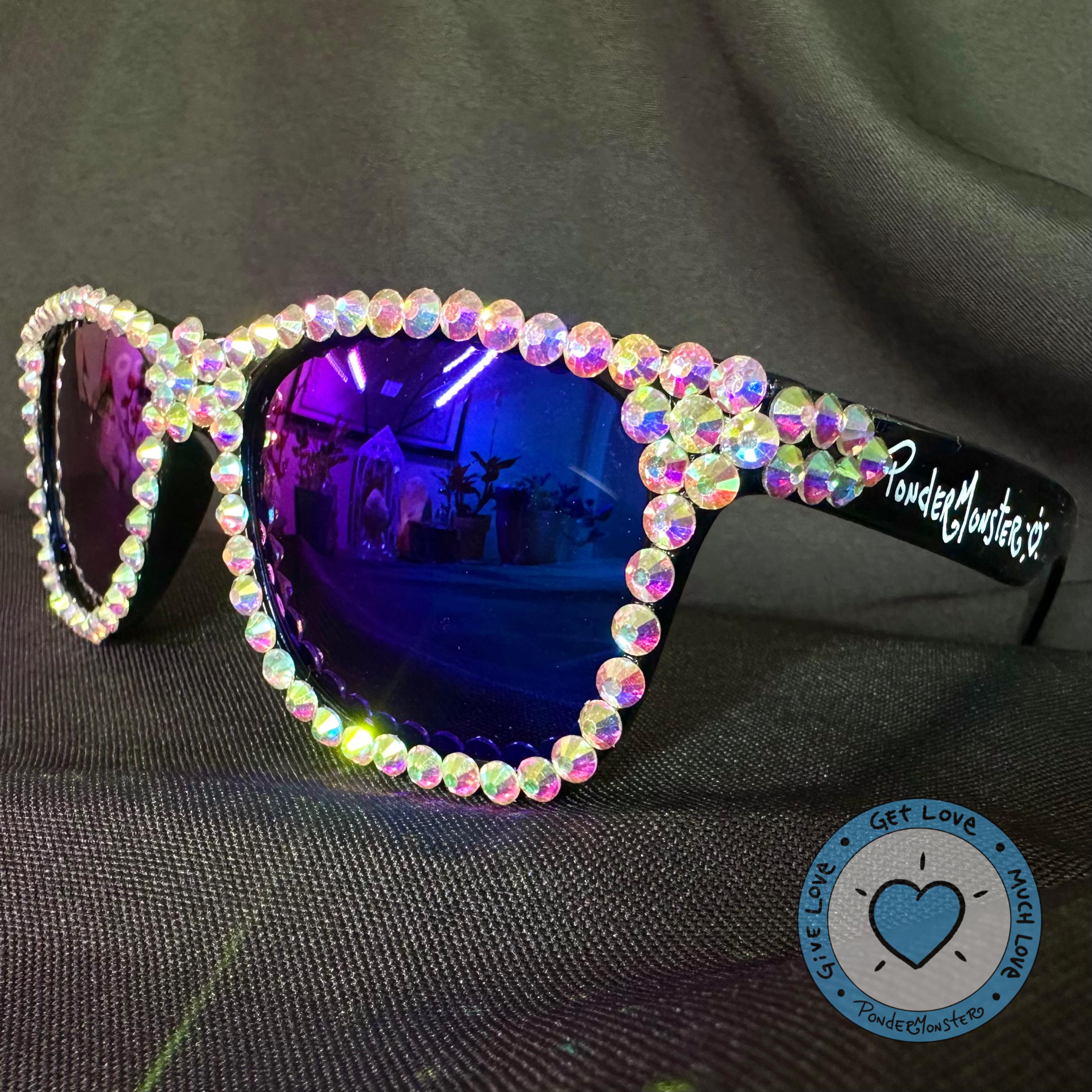 Custom Pondermonster Sparkle Shades [ Black Frames / Blue  display picture 2