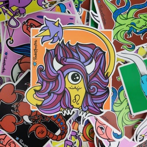 LEO Zodiac STICKERS 4" Die-Cut Vinyl Stickers by PonderMonster