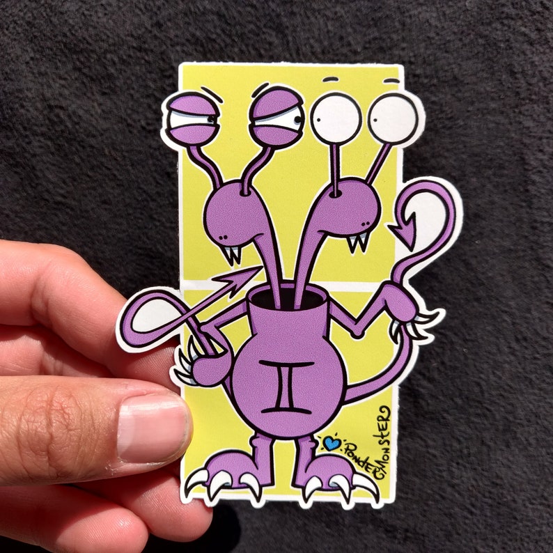 GEMINI Zodiac STICKERS 4" Die-Cut Vinyl Stickers by PonderMonster image 2