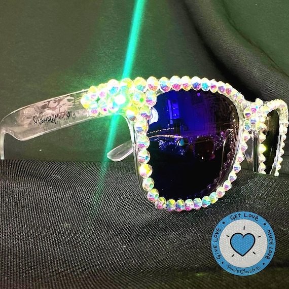 Custom Pondermonster Sparkle Shades [ Clear Frames / Blue  display picture 1