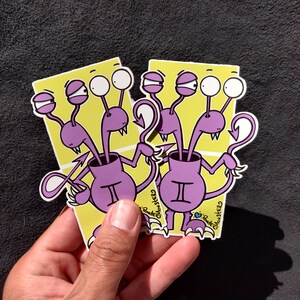 GEMINI Zodiac STICKERS 4" Die-Cut Vinyl Stickers by PonderMonster image 6