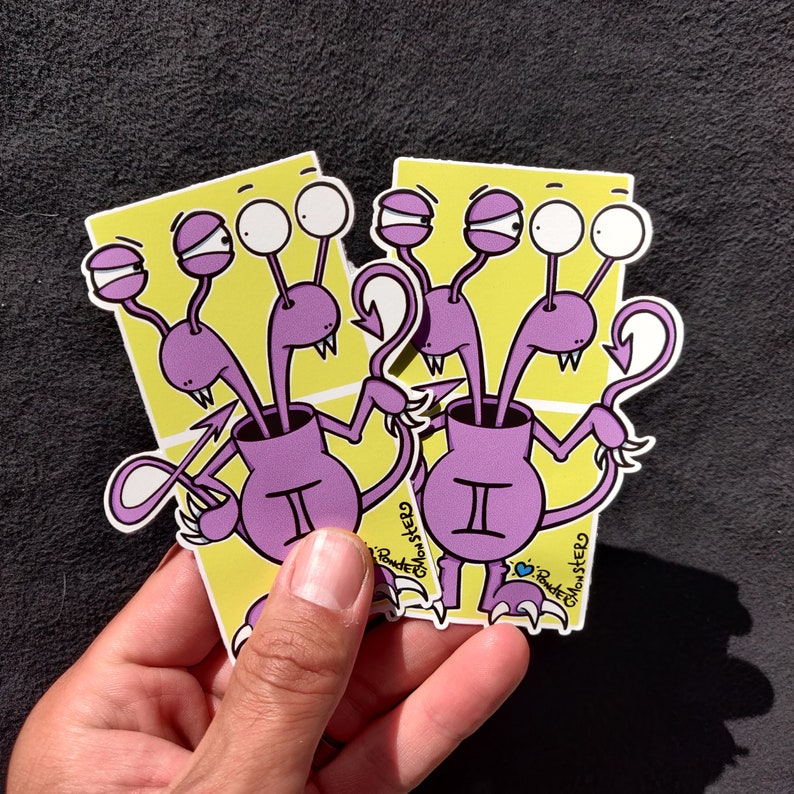 GEMINI Zodiac STICKERS 4" Die-Cut Vinyl Stickers by PonderMonster image 6