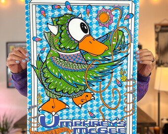 Umphrey's McGee Eugene 2024 Poster - "Duck Pi(e)" by PonderMonster - Artist Print (AP) LE 15