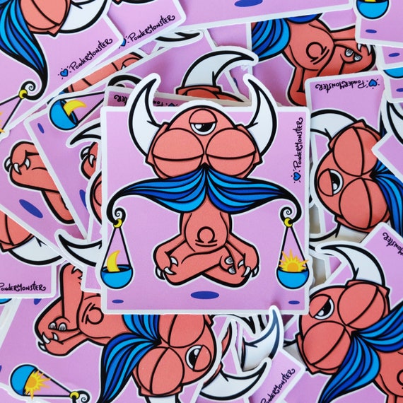 LIBRA Zodiac STICKERS 4" Die-Cut Vinyl Stickers by PonderMonster