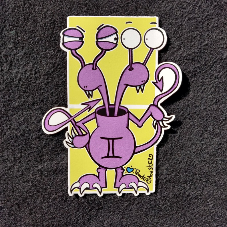 GEMINI Zodiac STICKERS 4" Die-Cut Vinyl Stickers by PonderMonster image 3