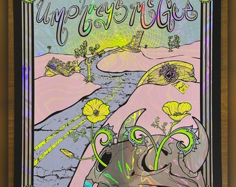 Foil Umphrey's McGee Poster AP | CA Run by PonderMonster | Artist Print LE 10 | Solana Beach, Los Angeles, Menlo Park - 2026 | Screenprint