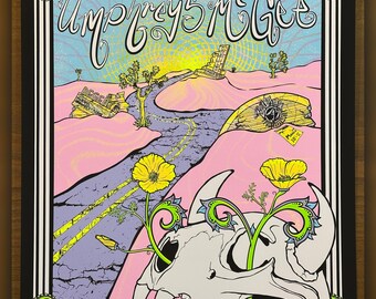 Umphrey's McGee Poster AP | CA Run by PonderMonster | Artist Print LE 10 | Solana Beach, Los Angeles, Menlo Park - 2026 | Screenprint