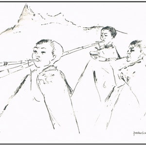 Carte postale n°5 Célébration du Nouvel An tibétain de Frederick Franck